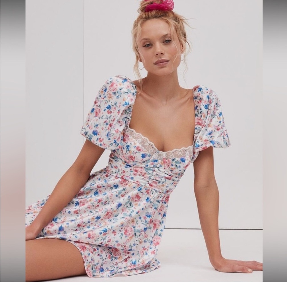 For Love And Lemons White Floral Dress